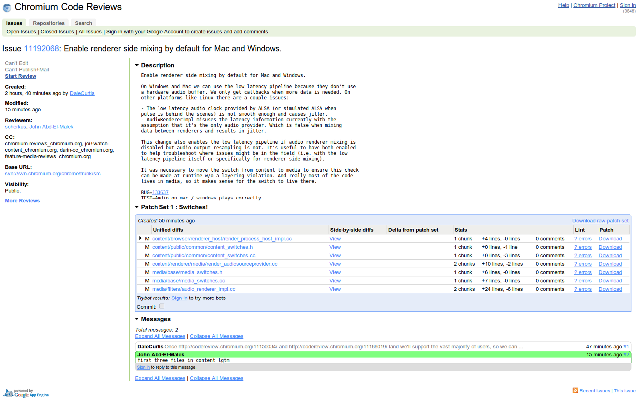 Chromium Review Tool
