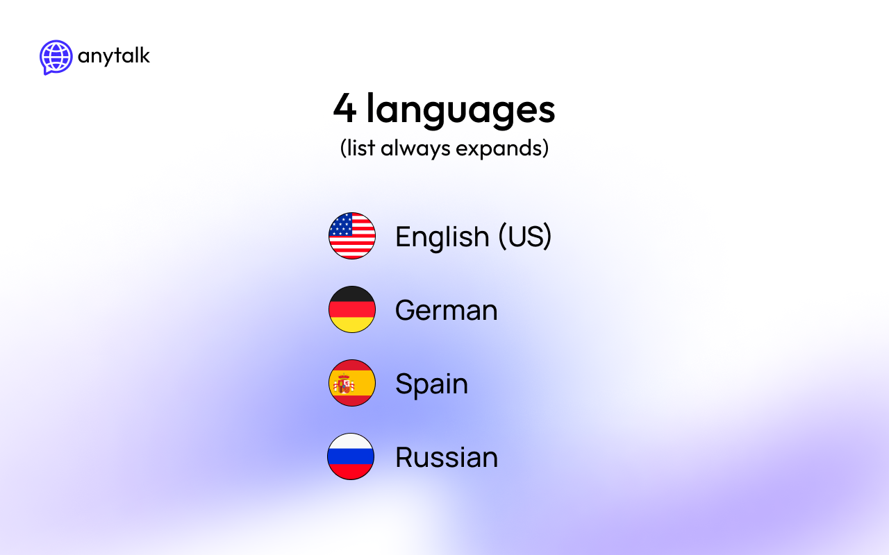 Anytalk: Real-time translator and voiceover