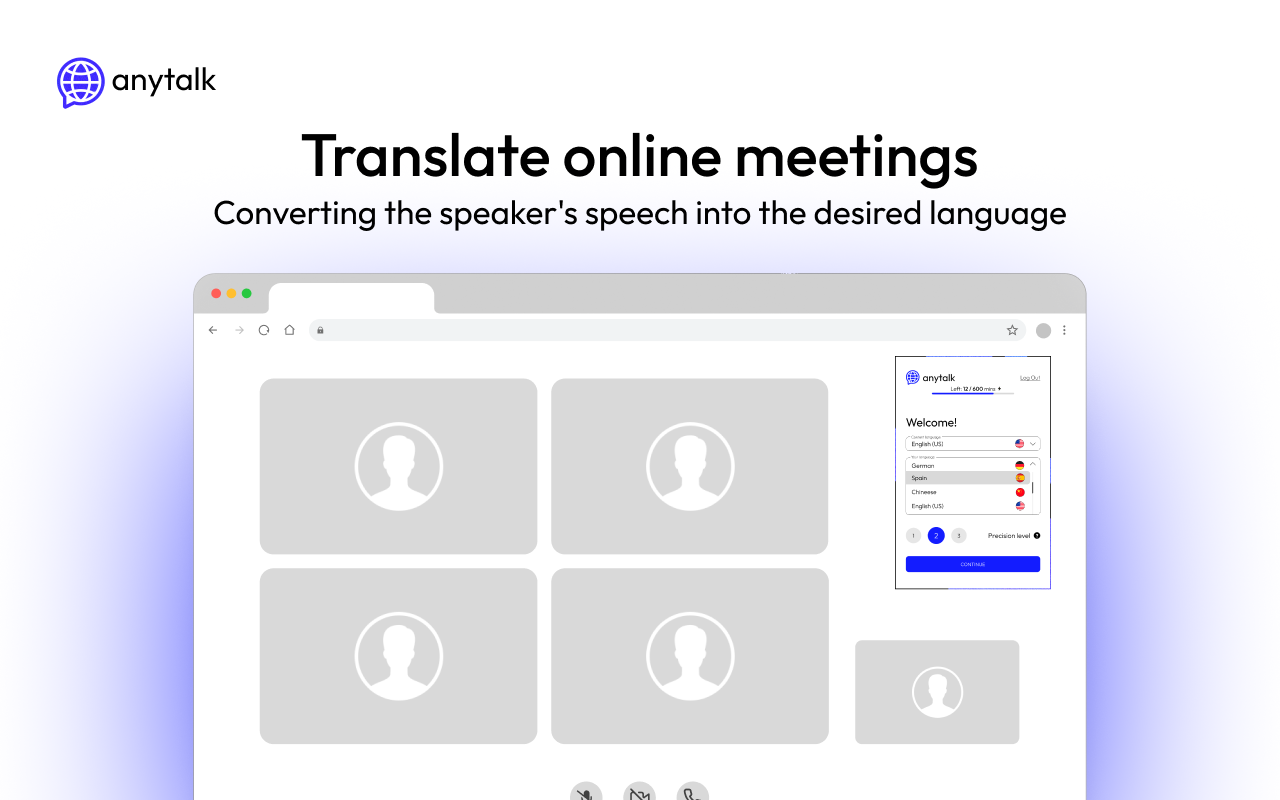 Anytalk: Real-time translator and voiceover