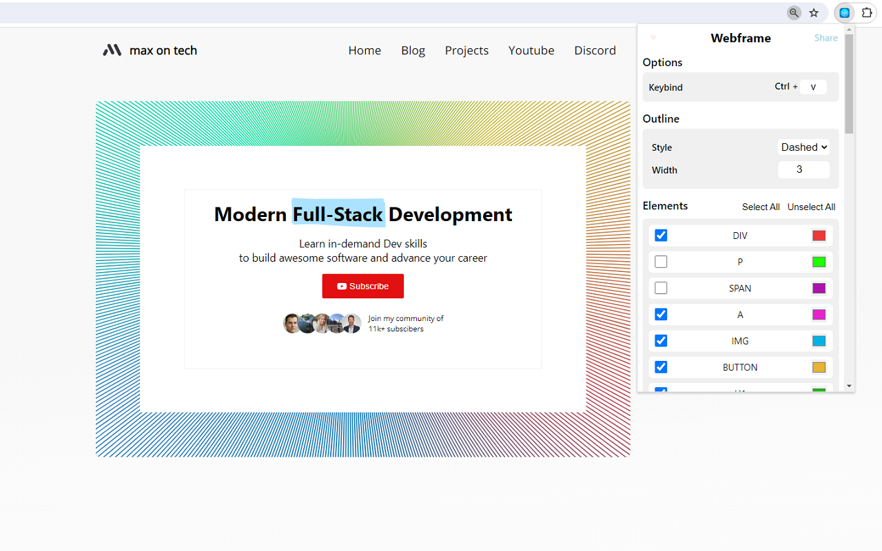 Outline HTML Elements