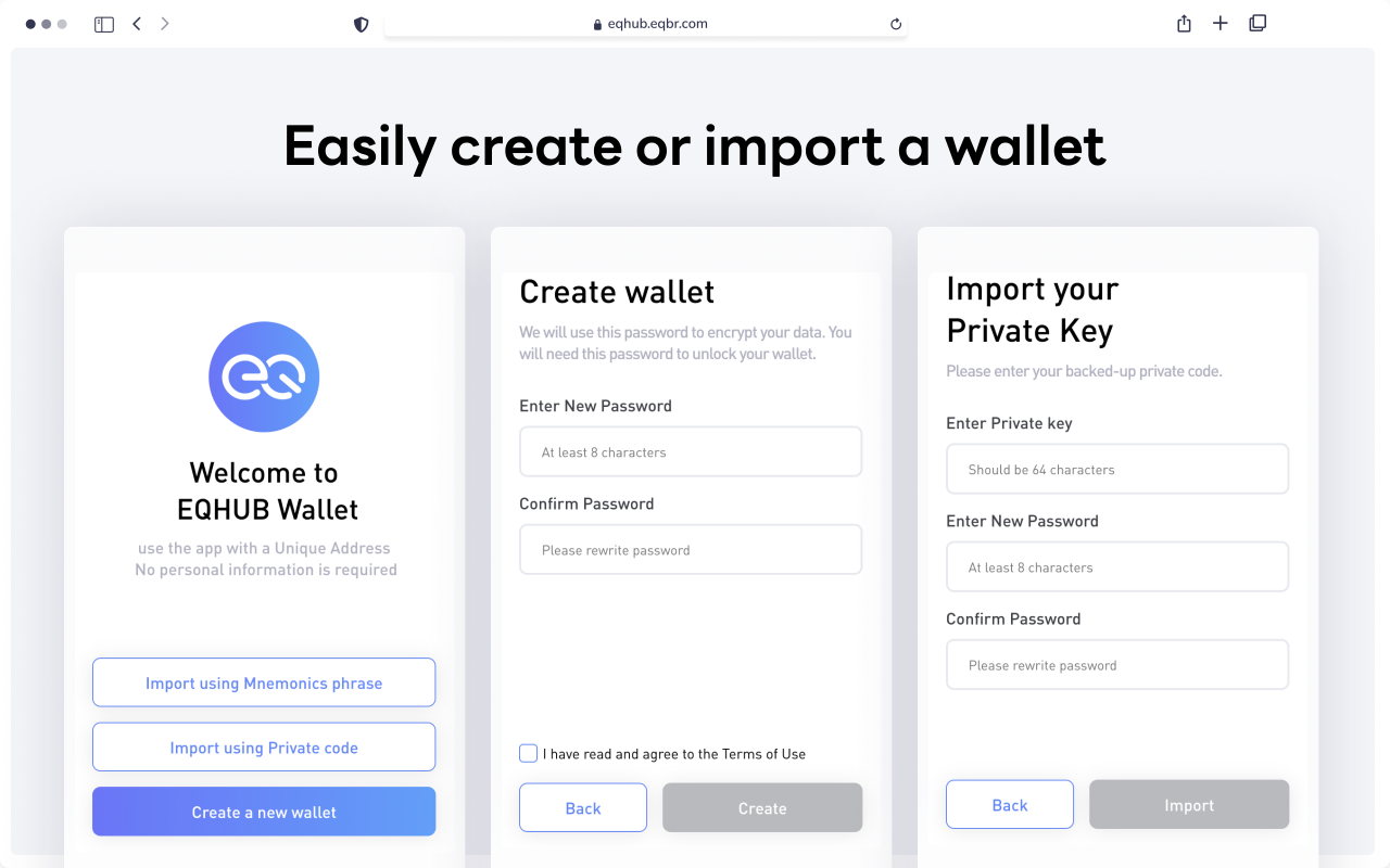EQ Hub Wallet
