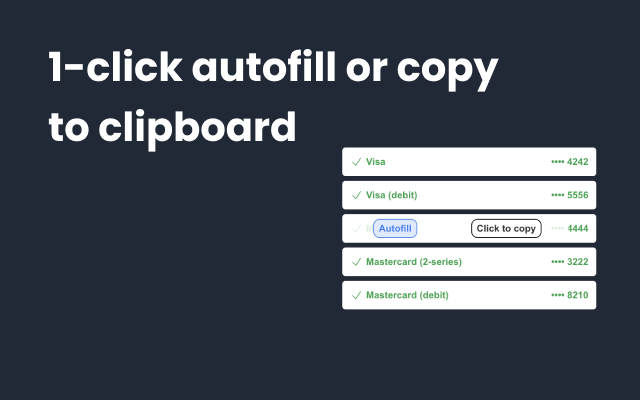 Stripe Buddy: one-click test cards