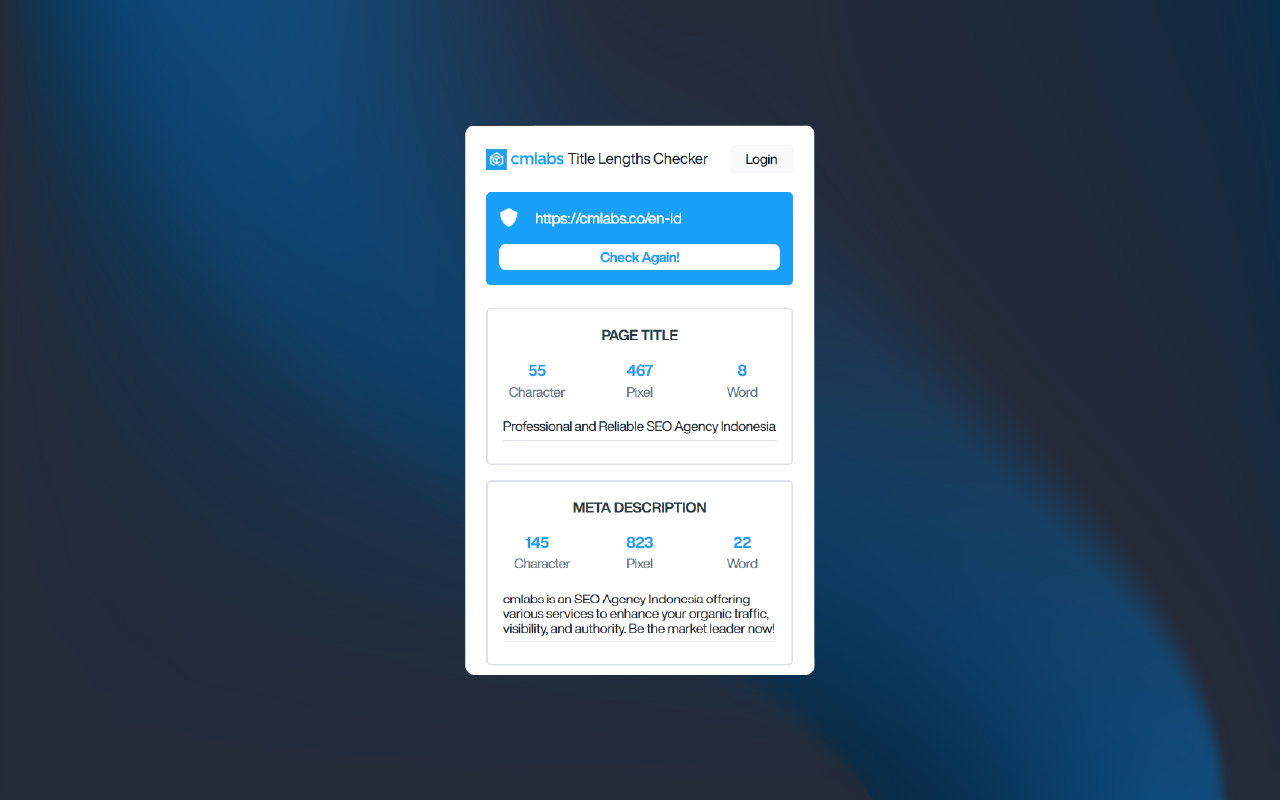 Title & Meta Description Checkers - cmlabs SEO Tools