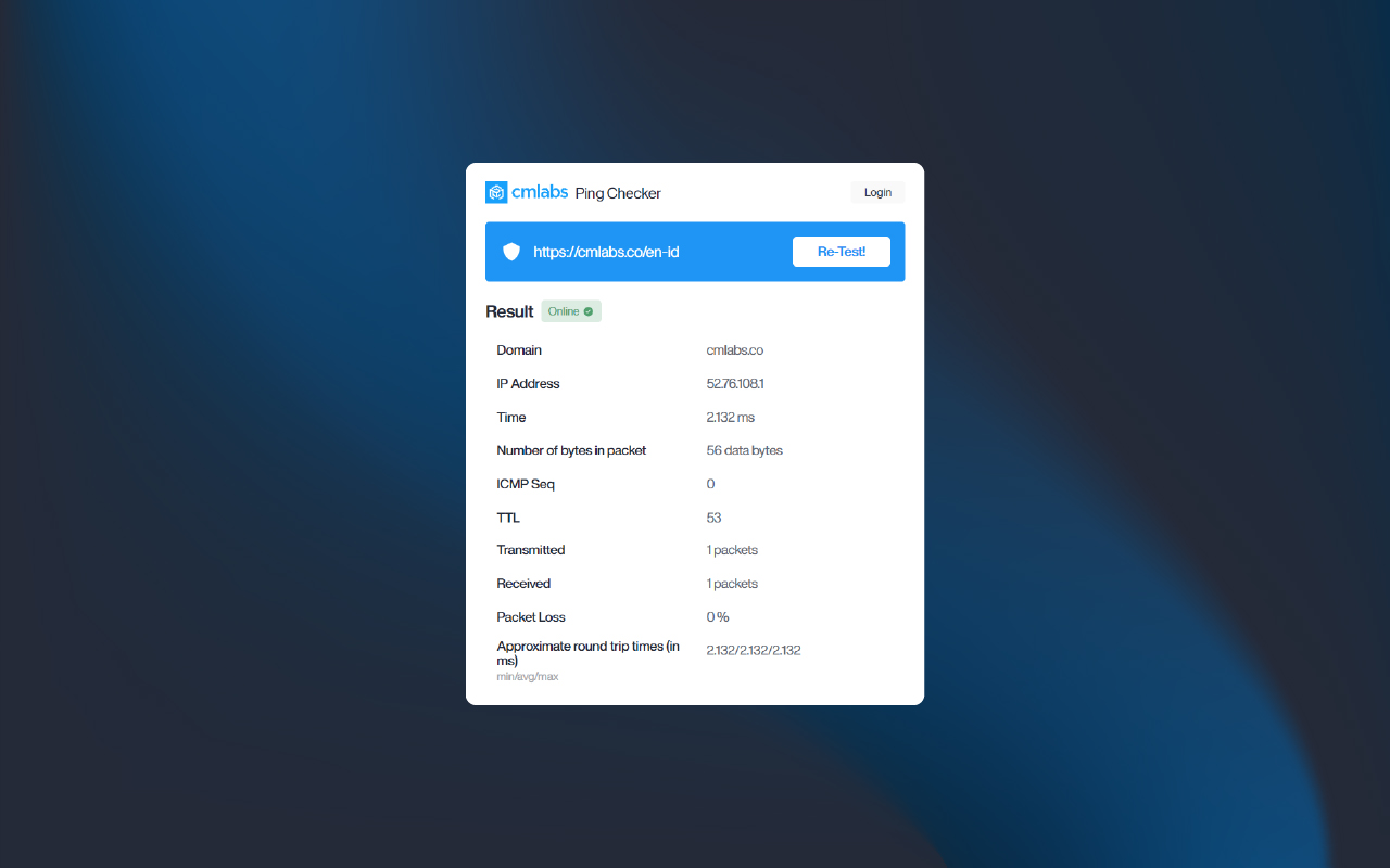 Ping Checker - cmlabs SEO Tools