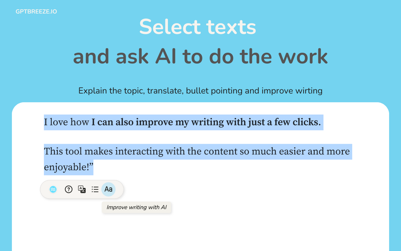 GPT Breeze - Free ChatGPT AI Assistant, YouTube Summary in Your Current Tab
