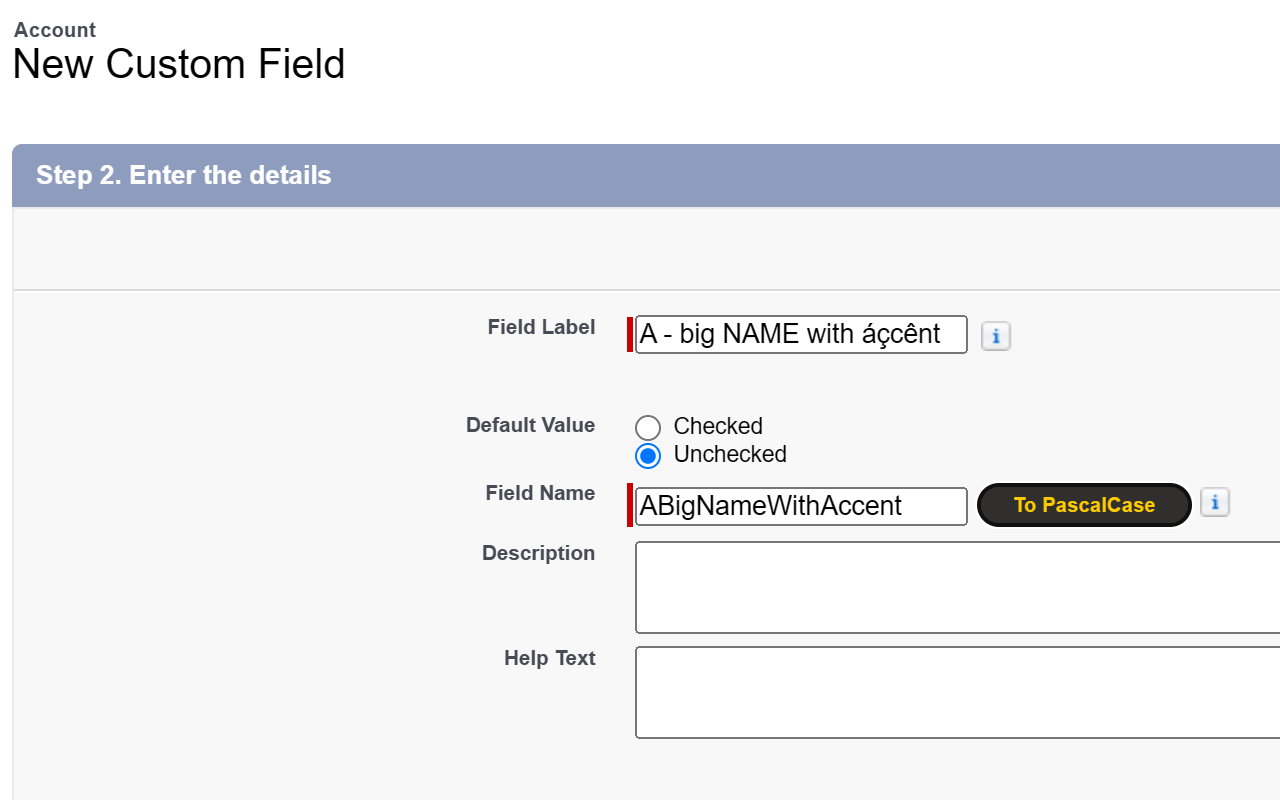 PascalCase Api Name Field Salesforce