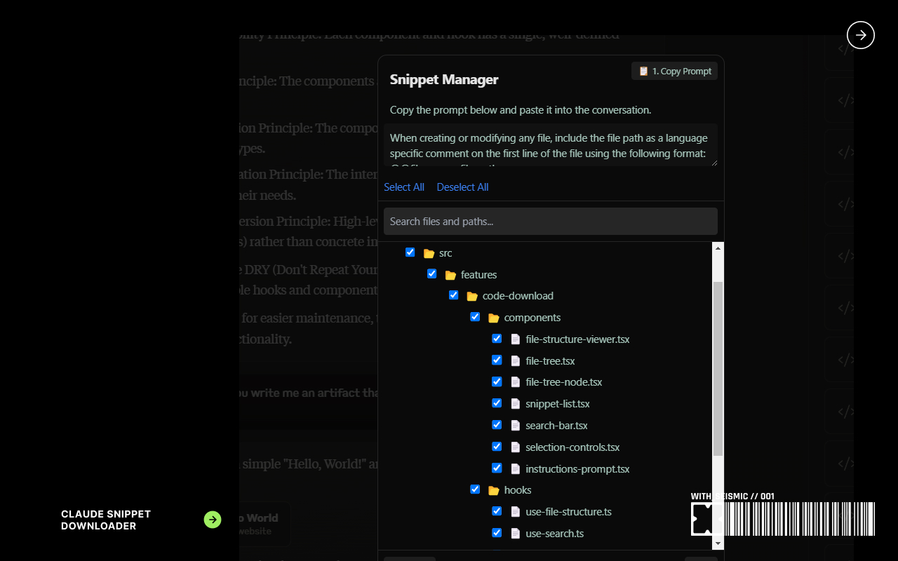Claude Plus Snippet Downloader. Download Your Claude Snippets In One Click