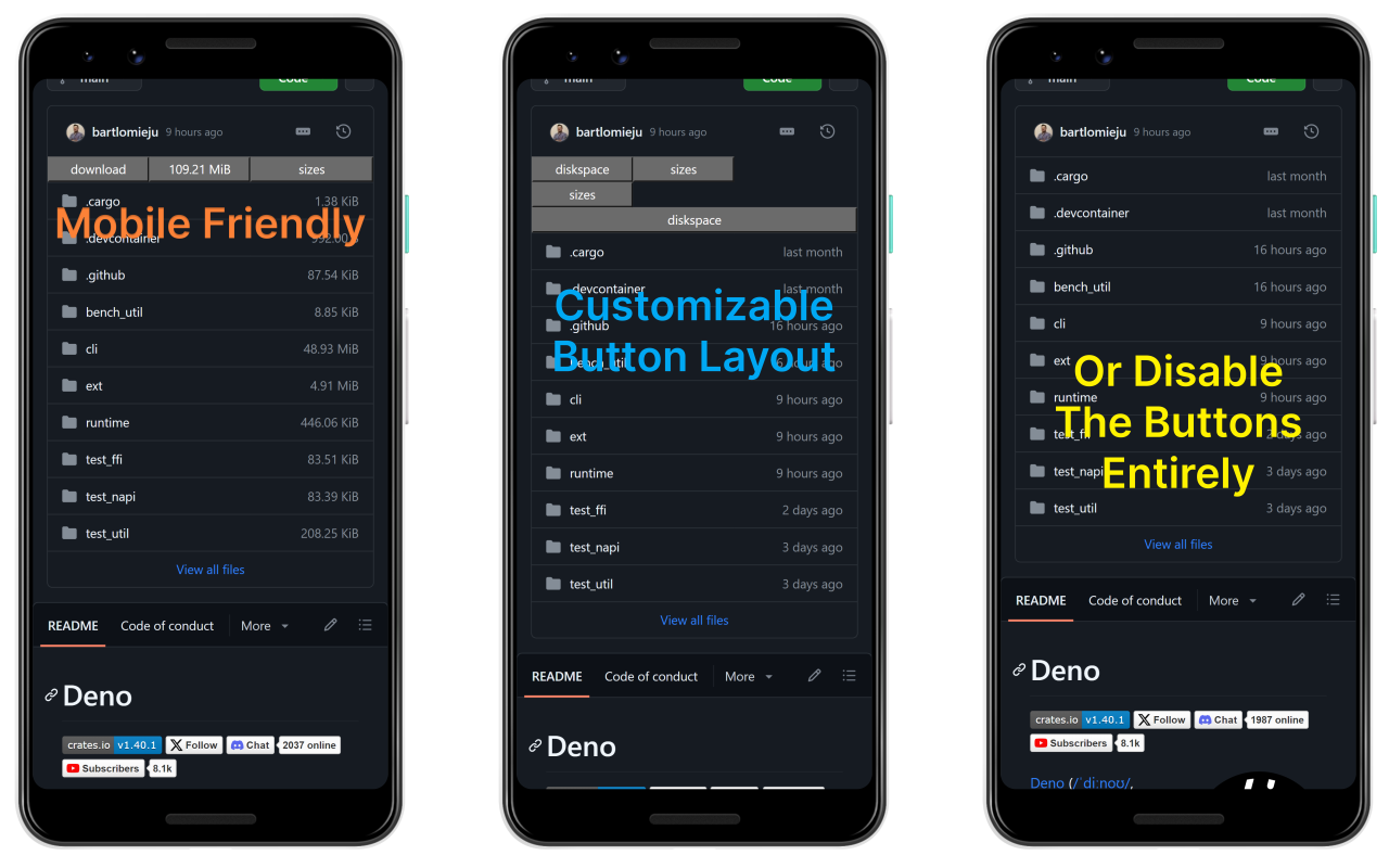 Github Aid - displays repo file sizes