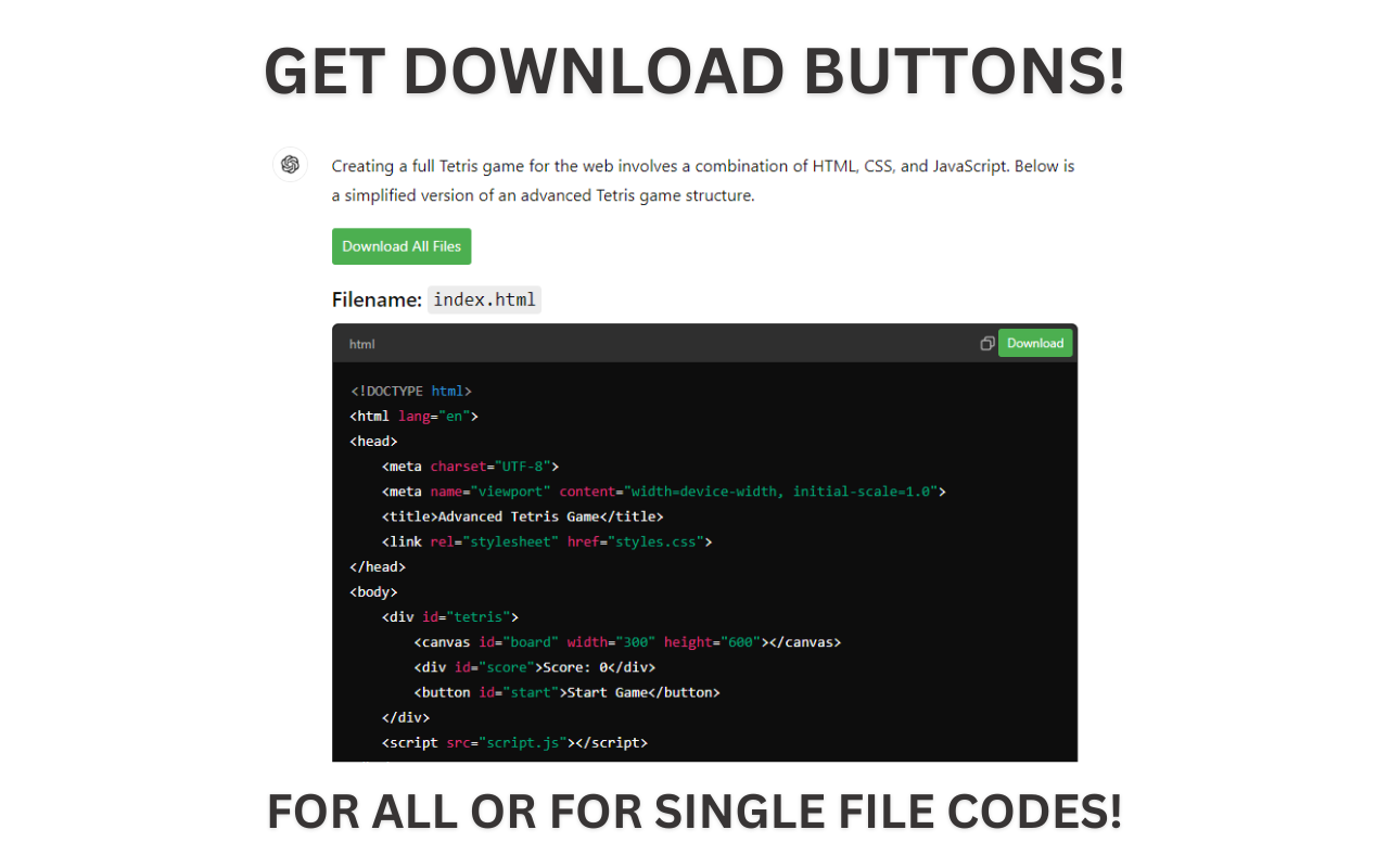 Auto-Continue & Download Codes for ChatGPT