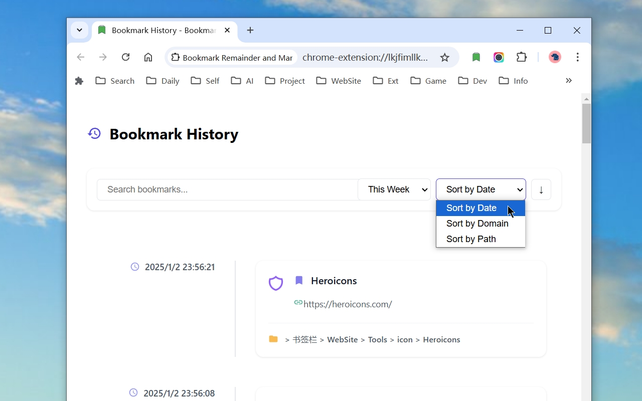 Bookmark Remainder and Manager Pro