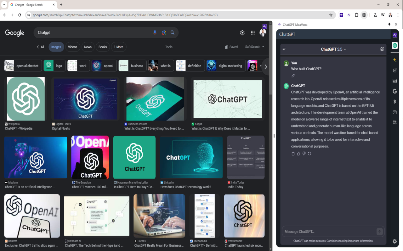 Chat GPT Side Bar MeaVana