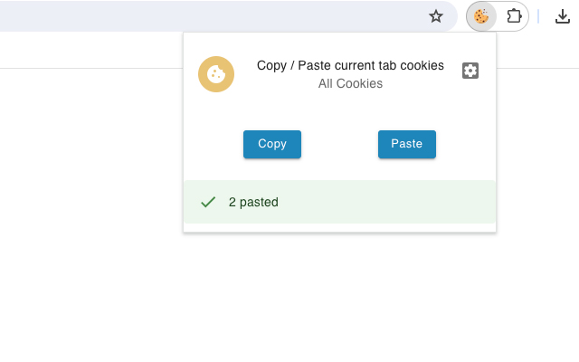 Copy Paste Cookie Extension