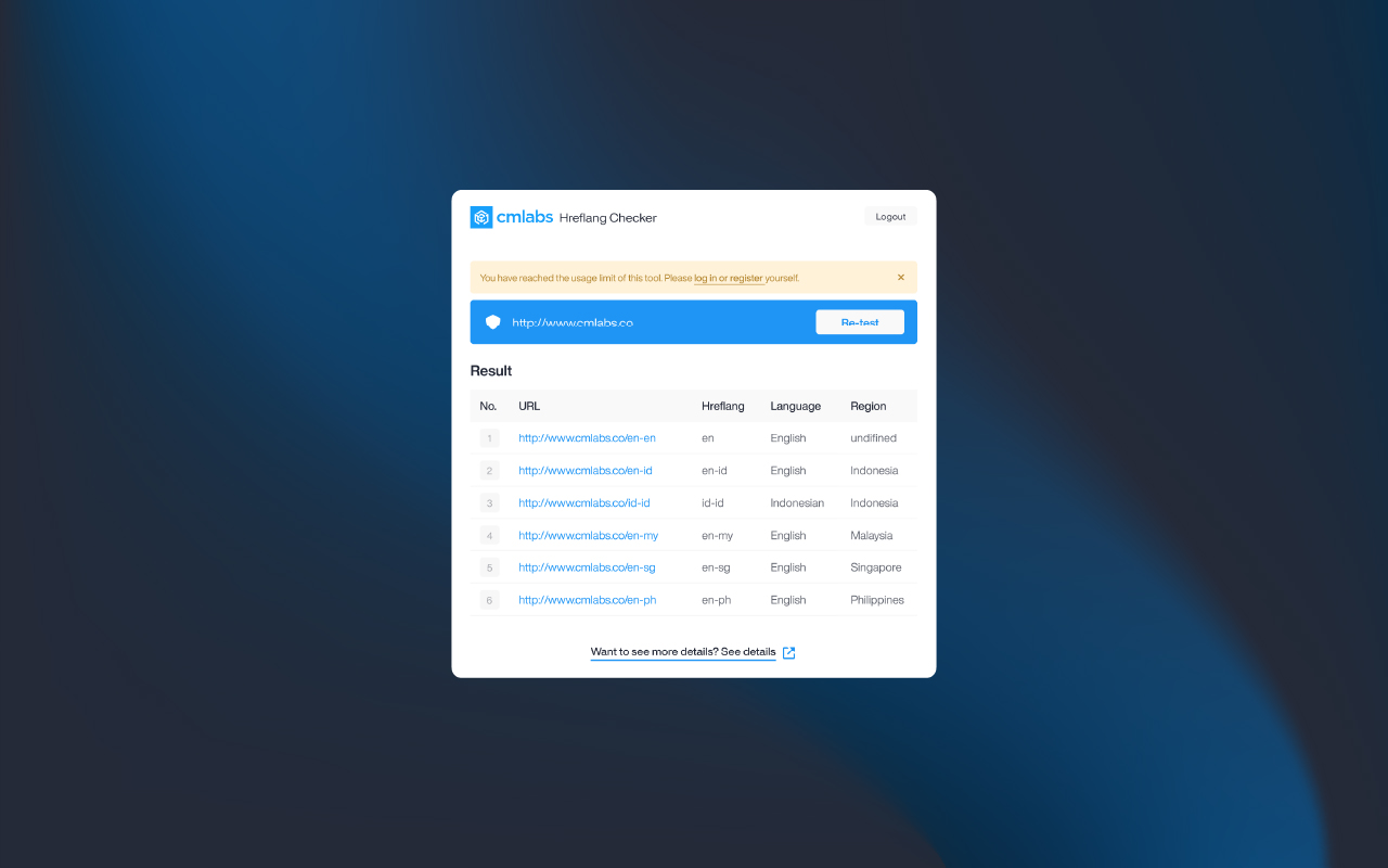 Hreflang Checker - cmlabs SEO Tools