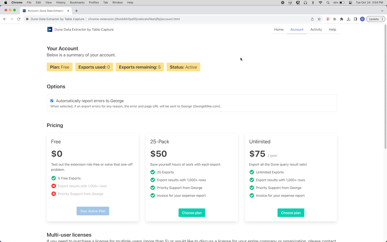 Dune Data Extractor by Table Capture