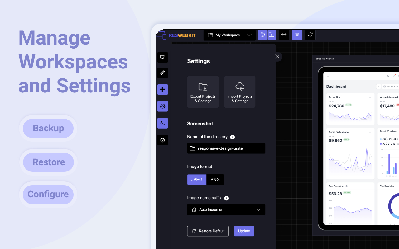 Responsive Website Testing Toolkit - Multiple Viewport Simulator