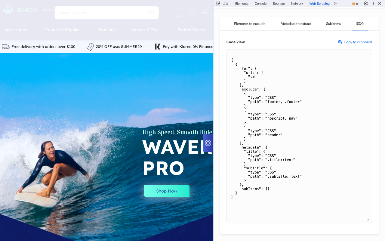Web Scraper Helper for Coveo Web Sources