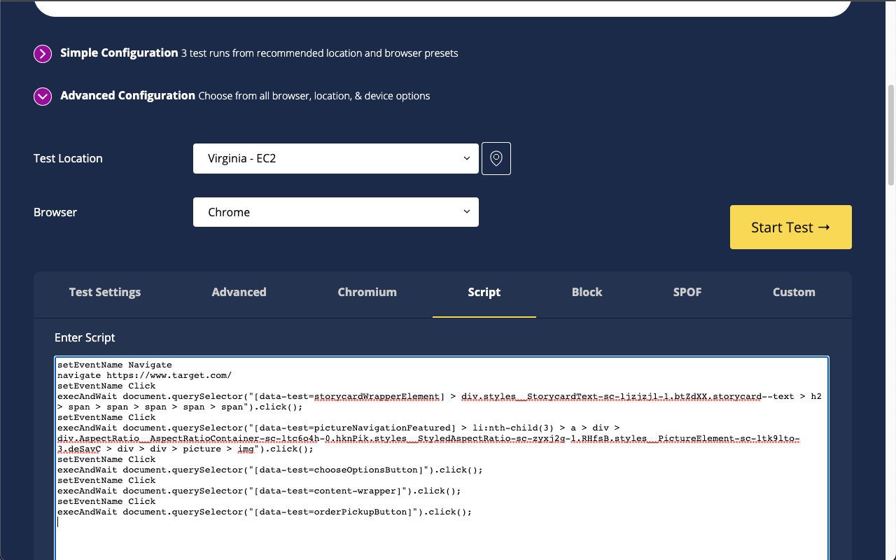 WebPageTest Recorder Extension