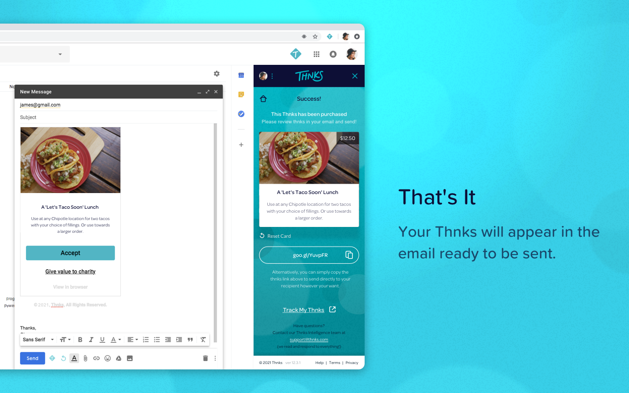 Thnks Chrome extension