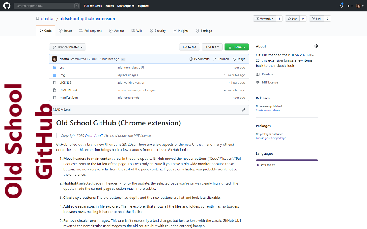 Old School GitHub