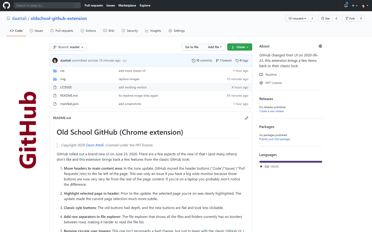 Old School GitHub