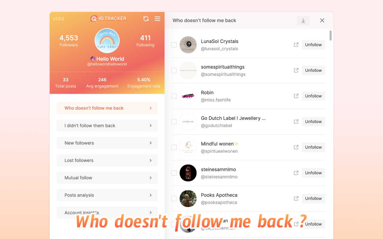 iTracker: Track your followers & posts