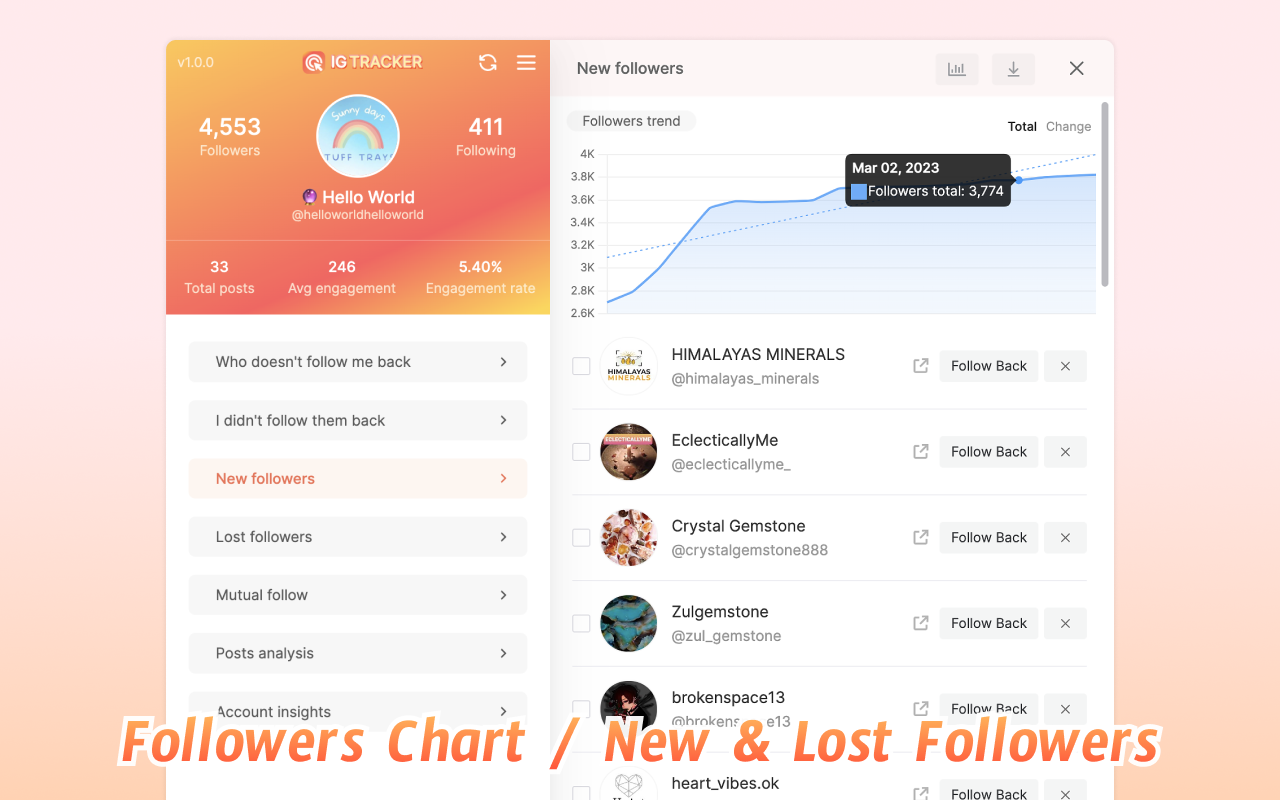 iTracker: Track your followers & posts