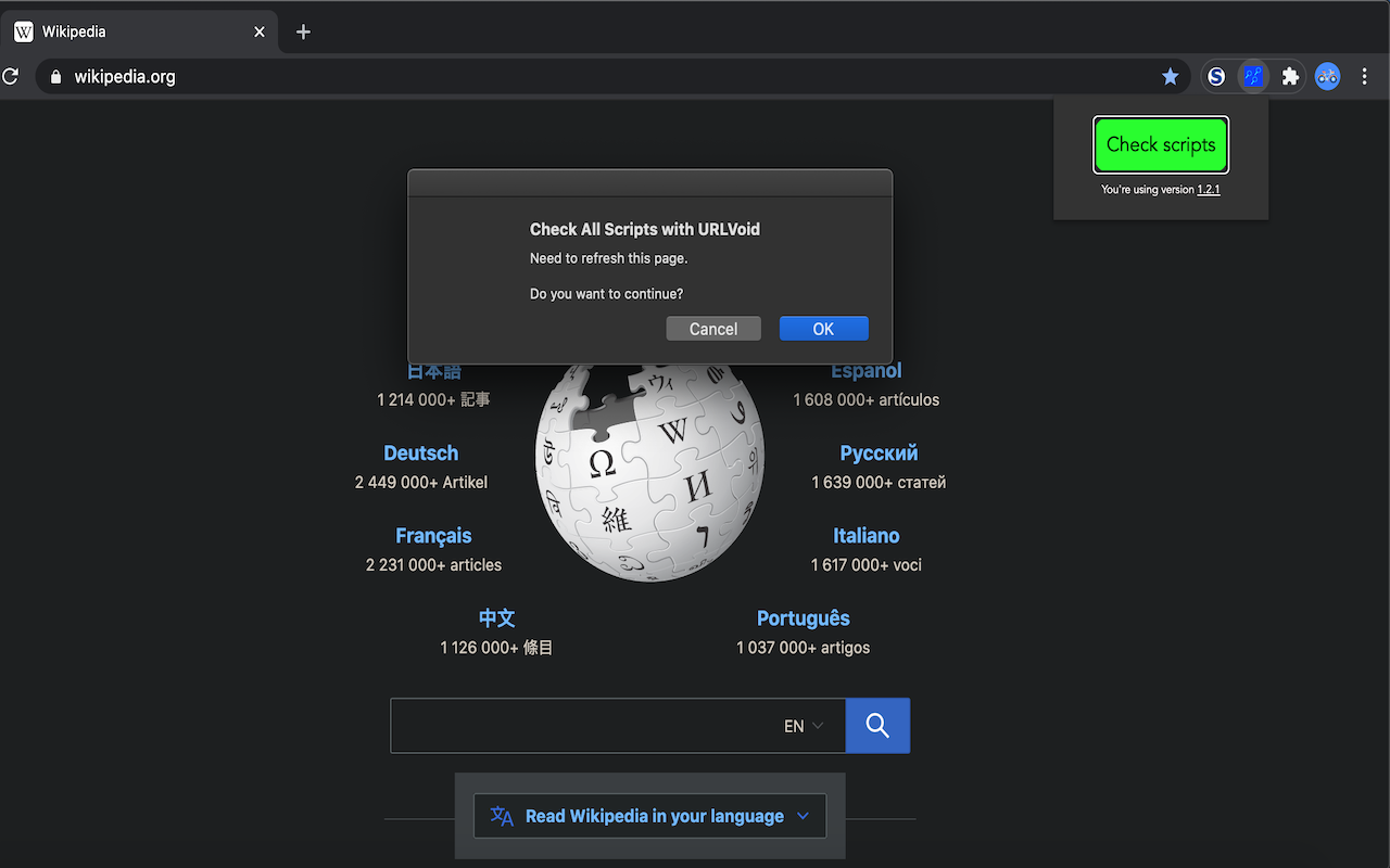 Check All Scripts with URLVoid