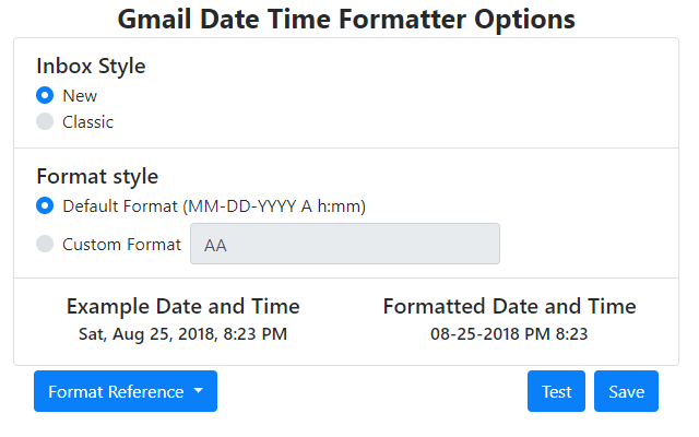 Gmail Date Time Formatter