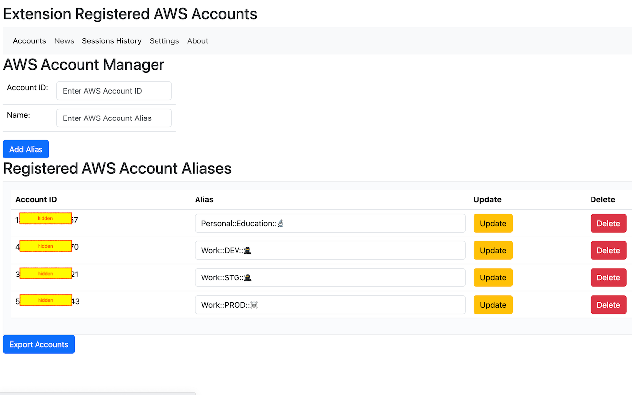 AWS Console Bar