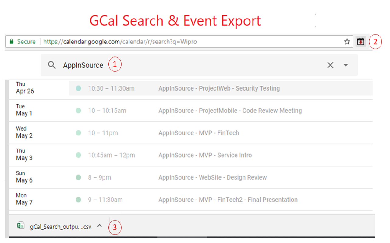 Google Calendar Export GCal to CSV