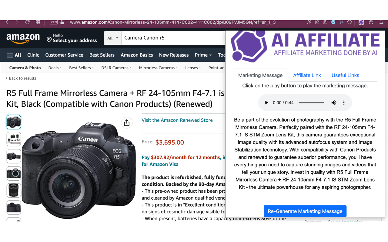 AI Amazon Affiliate Powered With Chat GPT