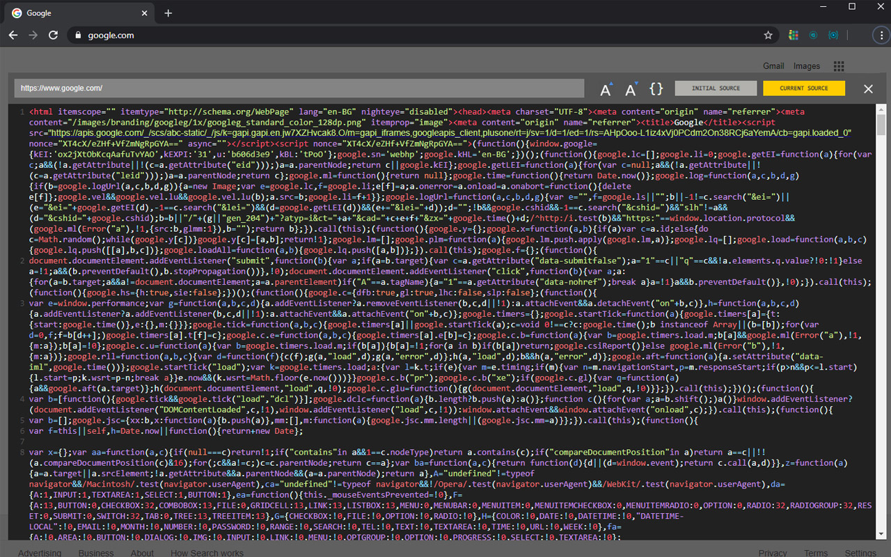 Night Viewer - Dark mode for view page source