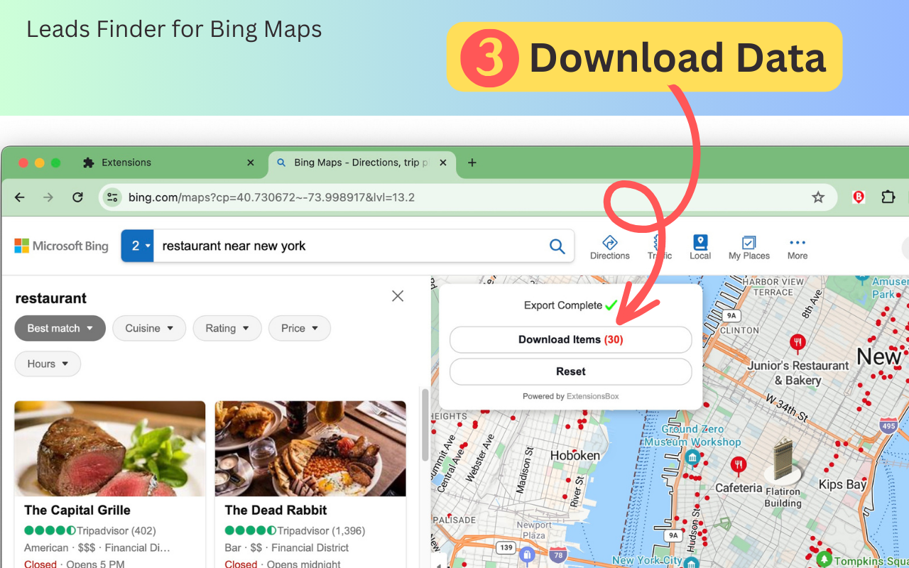 必应地图的采集器与潜在客户查找工具