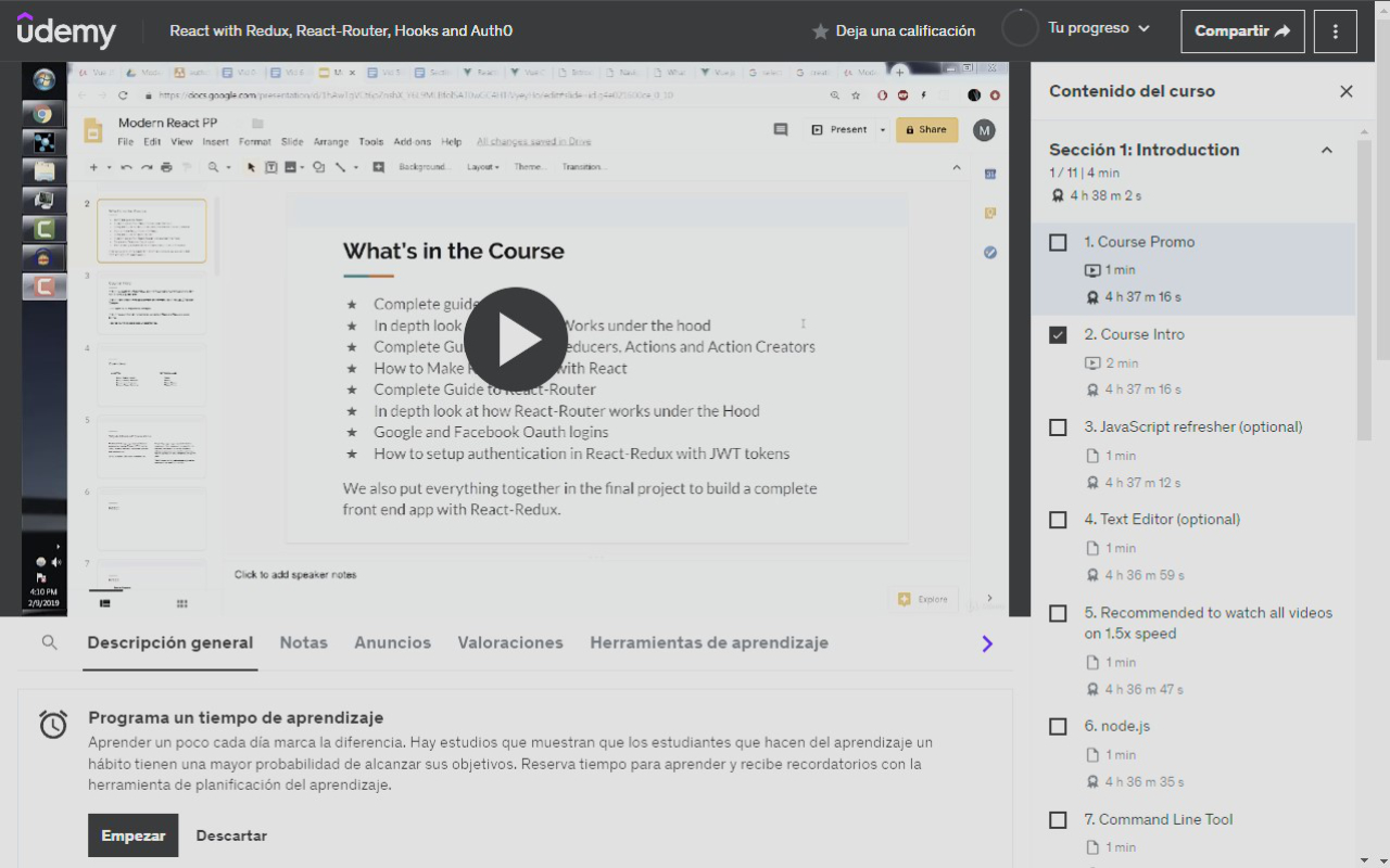Udemy Time Remaining
