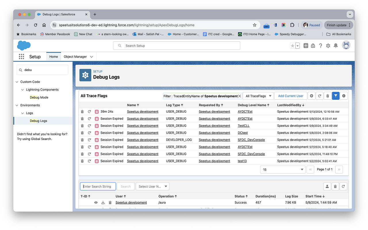 Salesforce Speedy Debugger
