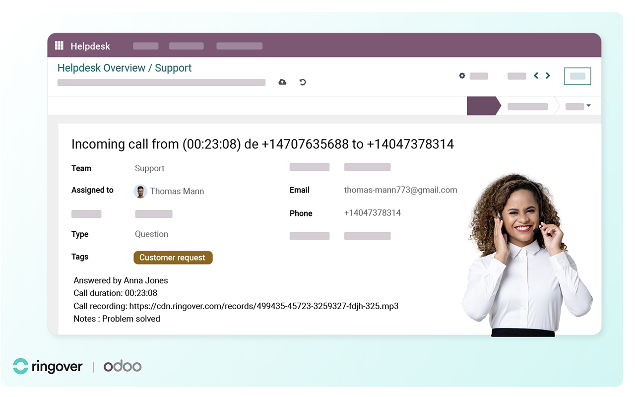 Ringover VoIP Phone for Odoo