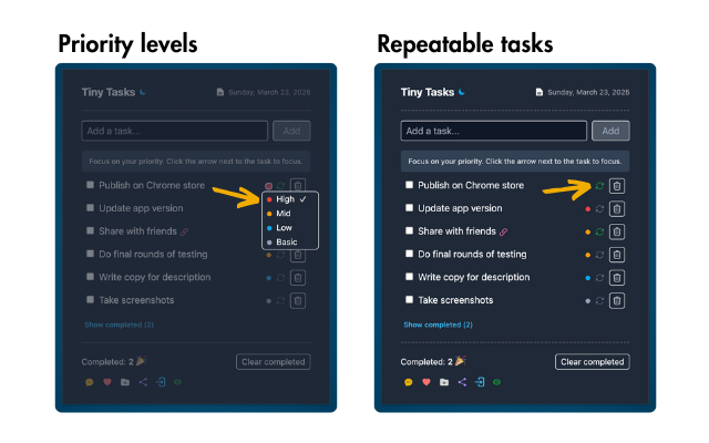 Tiny Tasks: a modern to-do list app