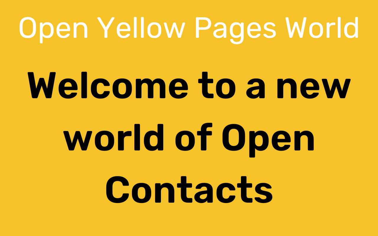 Open Yellow Pages - a world of Open Contacts
