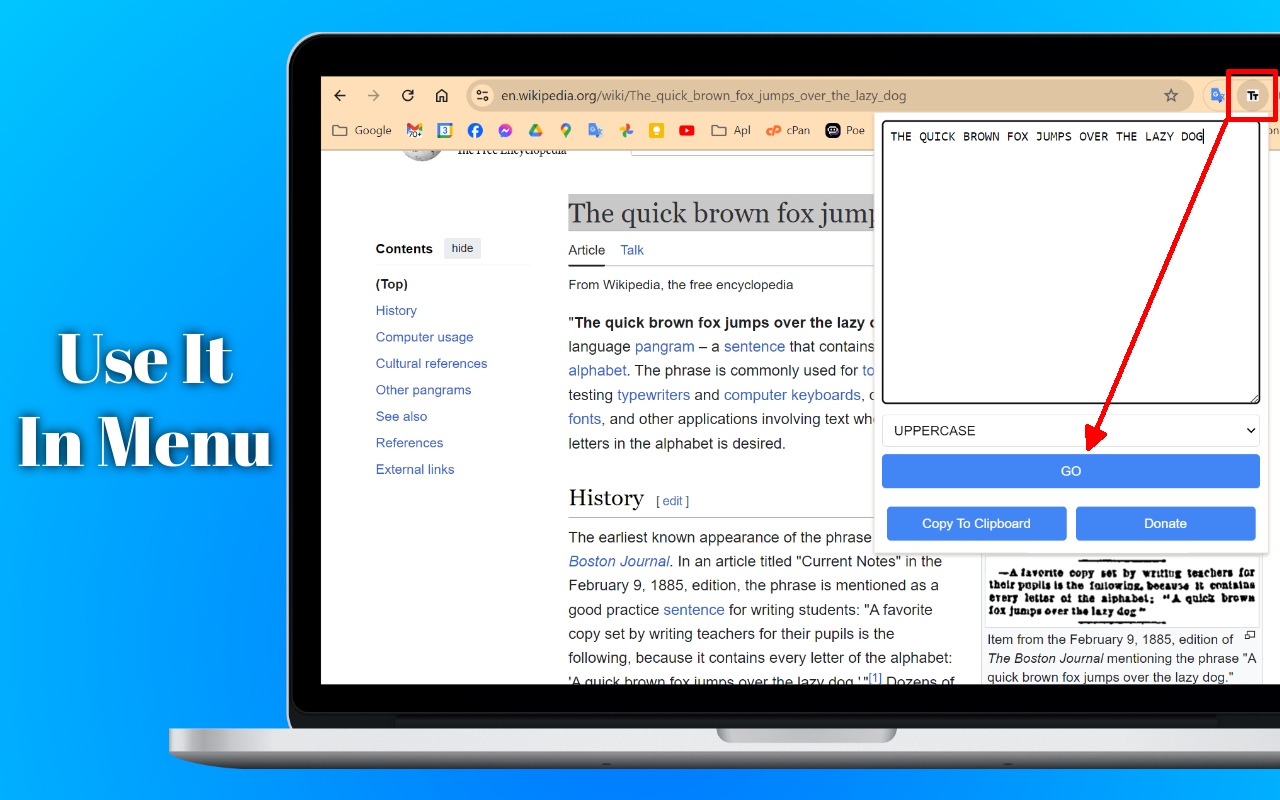 Right Click Text Format