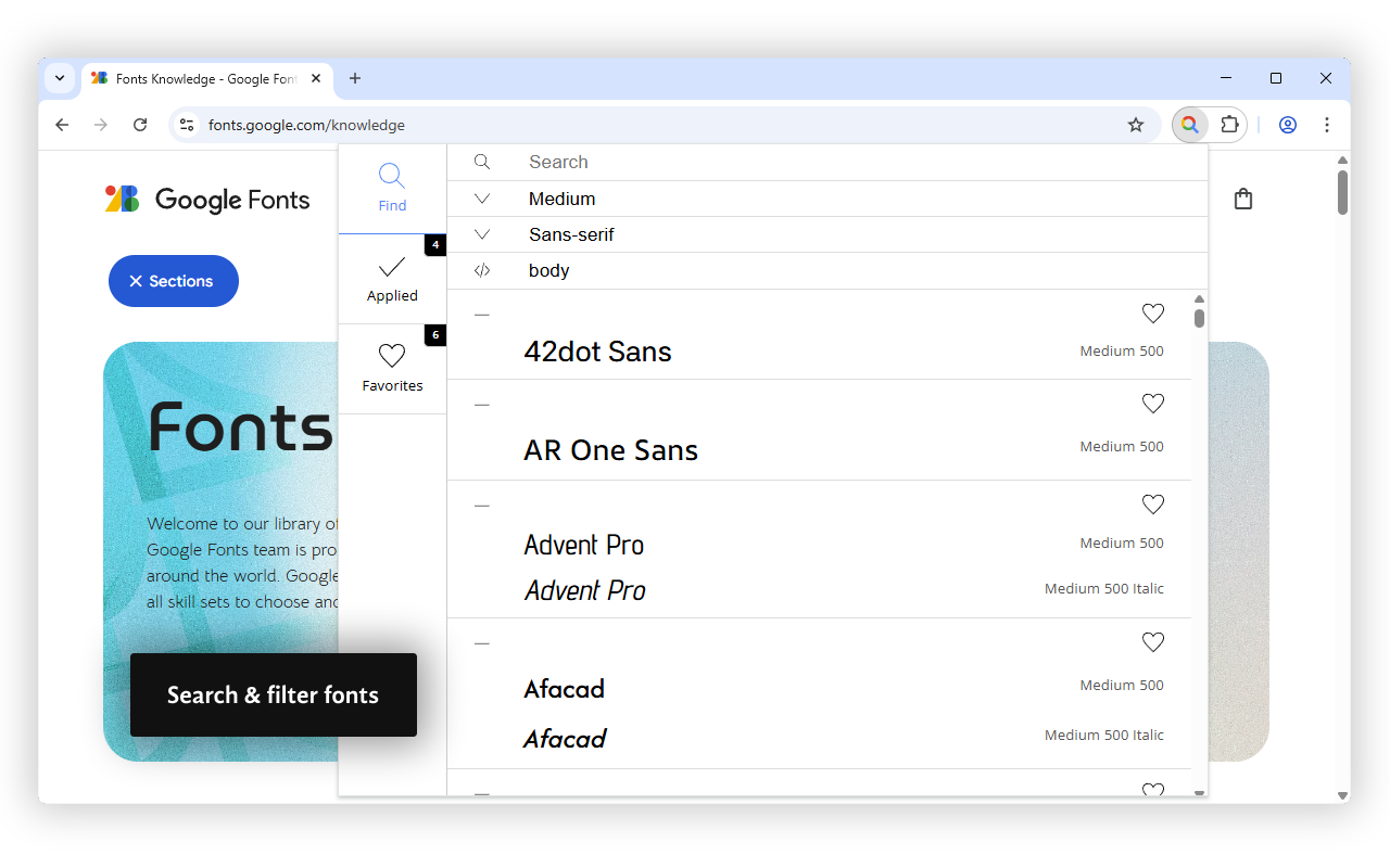 Previewer for Google Fonts