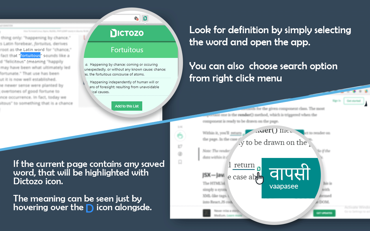 Dictozo - Save and Learn new words by auto-highlighting