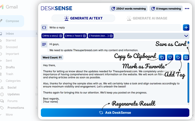 Chat with Desksense AI Powered by GPT4
