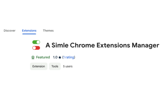 A Simle Chrome Extensions Manager