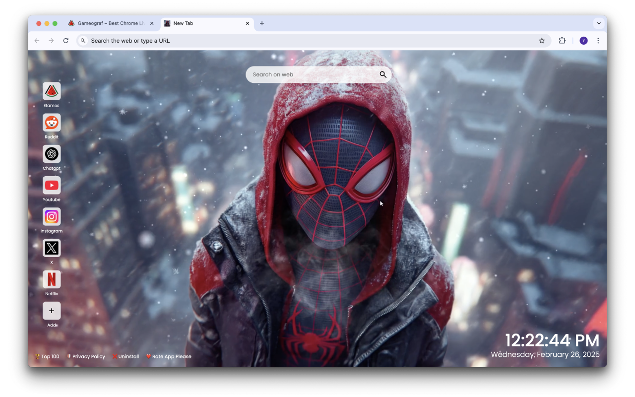 Ender Miles Morales Snow Time Live Spiderman Wallpaper