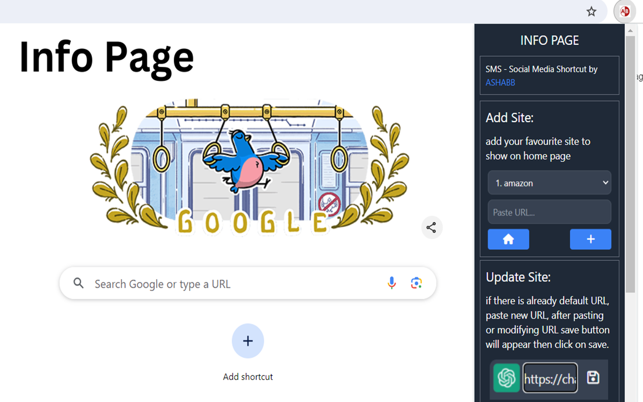 SMS - Social Media Shortcut by ASHABB