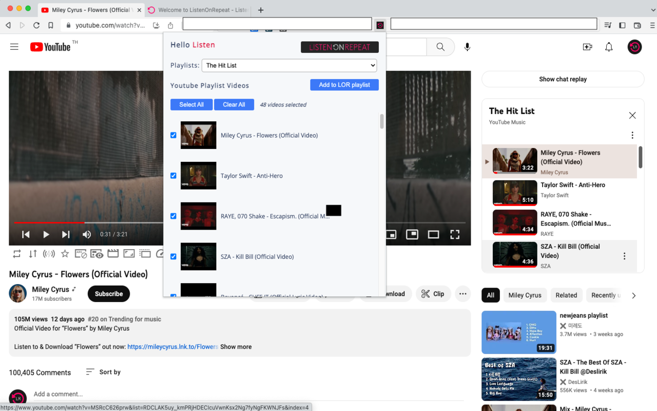 ListenOnRepeat: Youtube to LOR