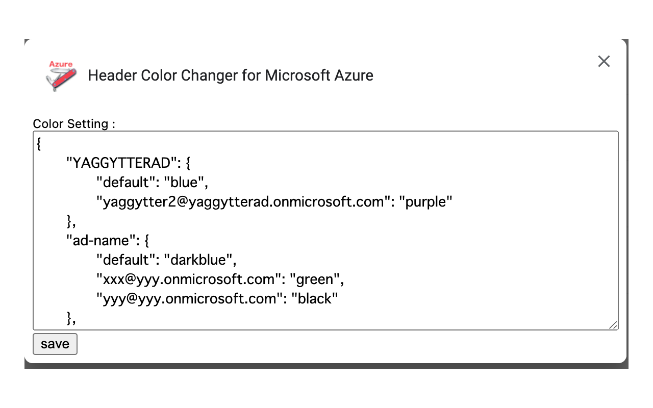 Header Color Changer for Microsoft Azure