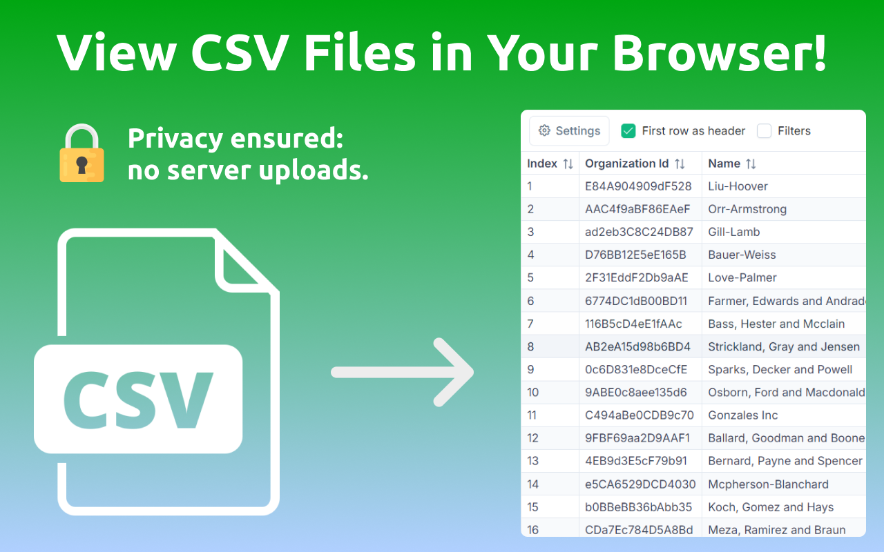 Online CSV Viewer — 在线 CSV 查看器