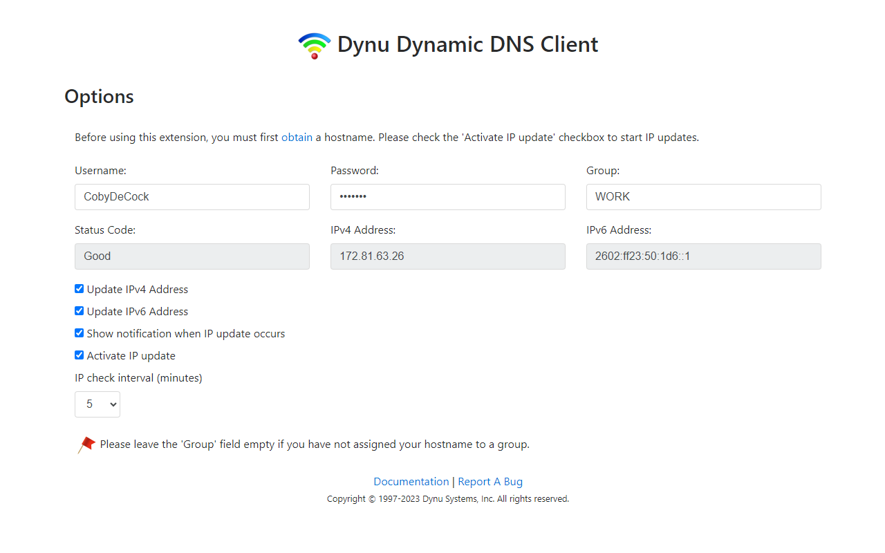 Dynu Dynamic DNS Client