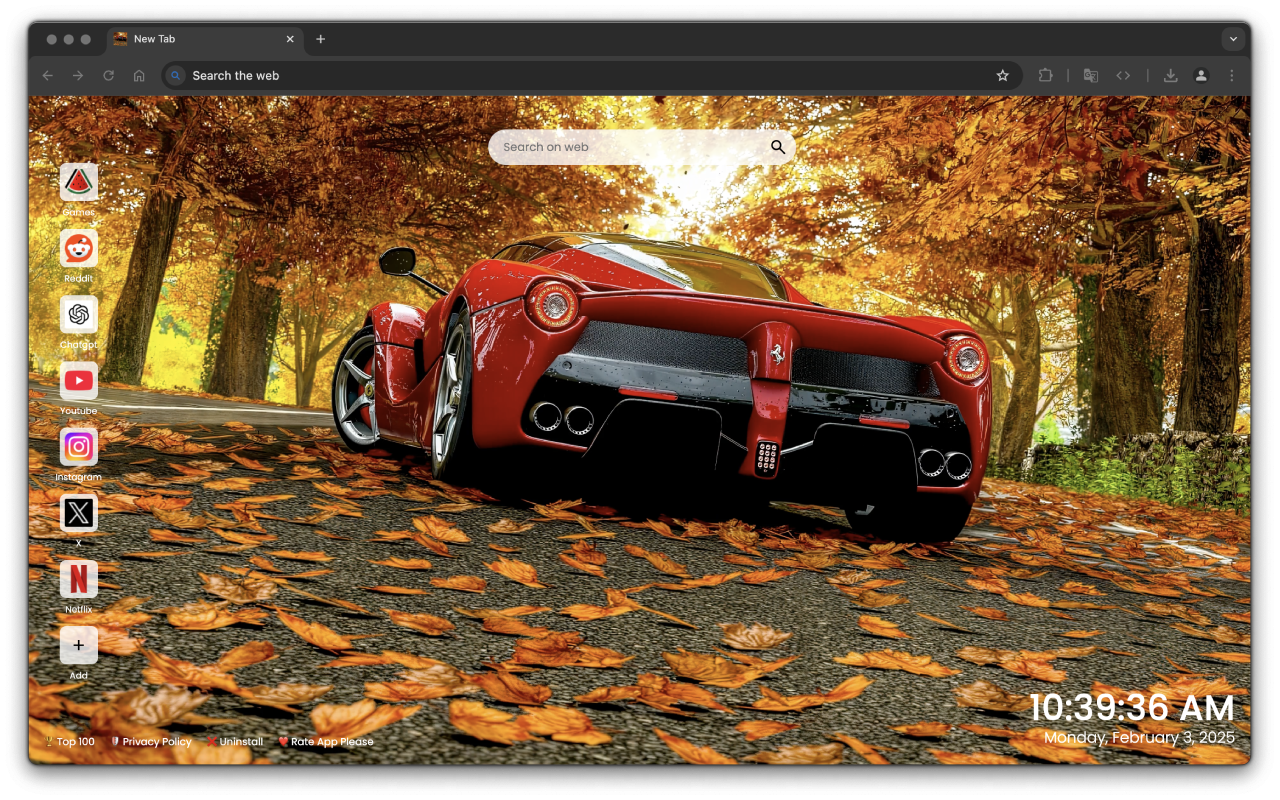 Ferrari Live Wallpaper New Tab